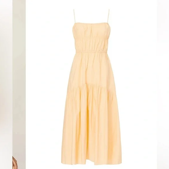 Vince ruched tiered midi dress in peach sz XL - Picture 12 of 12